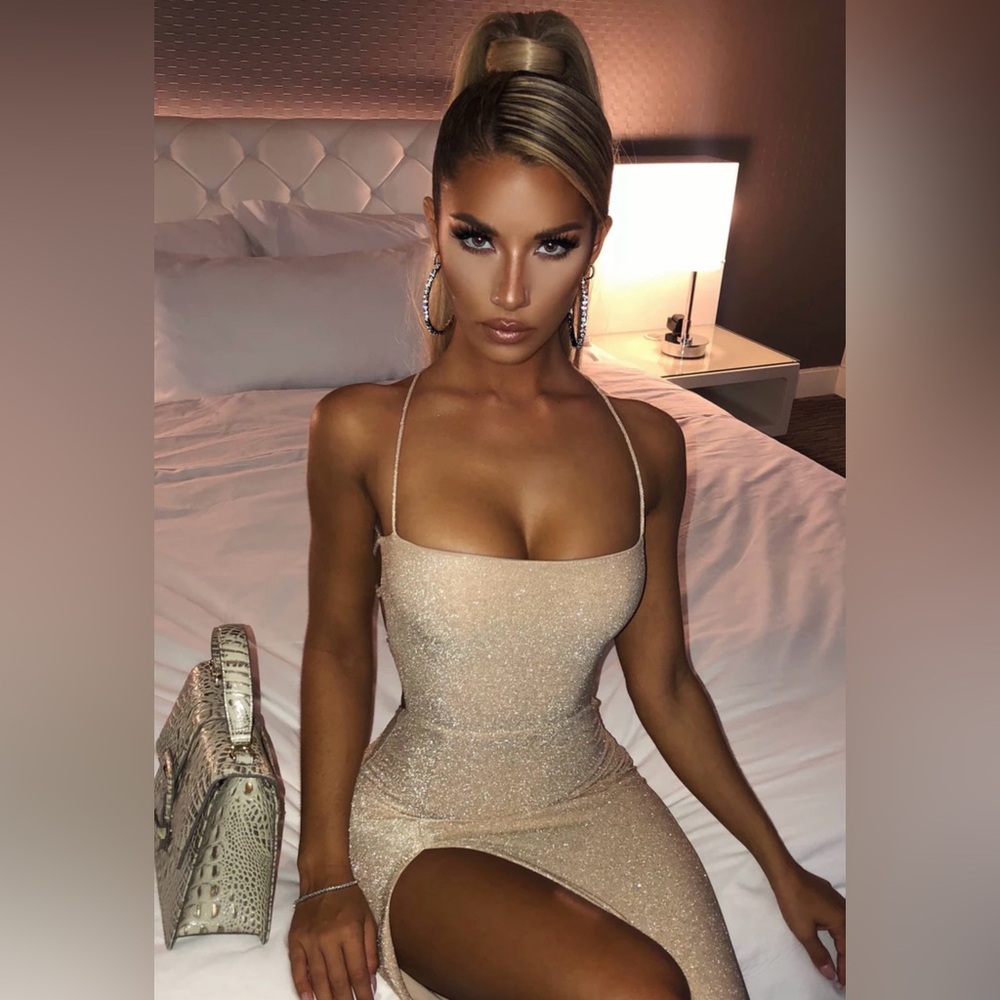 Babyboo Miley Maxi Dress Gold Sparkle